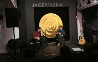 Die Kunst der Folgenlosigkeit, Gespräch Jakob Brossmann und Alexander Estis, recreate 2022 Jägerfabrik Weitra (c) waldsoft